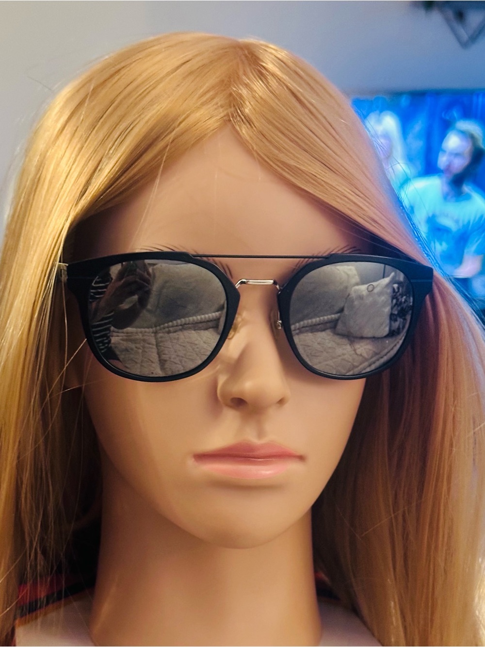 Dior Black Frame Silver Mirror Lens Sunglasses